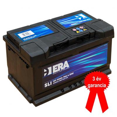 ERA SLI S58012 akkumulátor, 12V 80Ah 740A J+ EU alacsony - 3 év garancia!